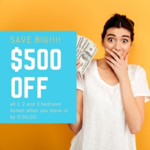 $500 off first full month special