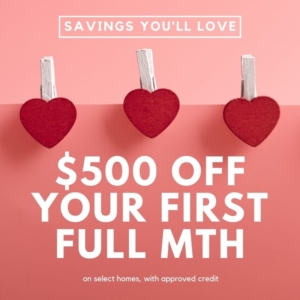 $500 off 1st full months rent